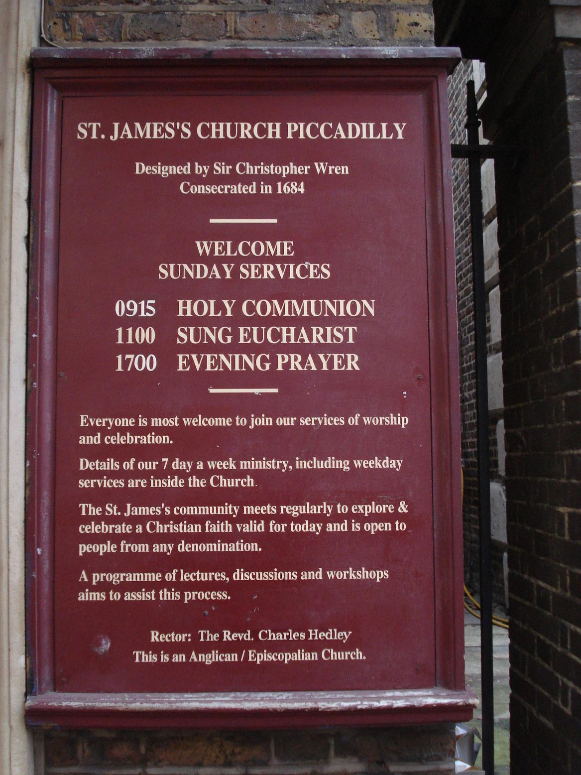 St. James's Church Piccadilly, Winchester, London, England